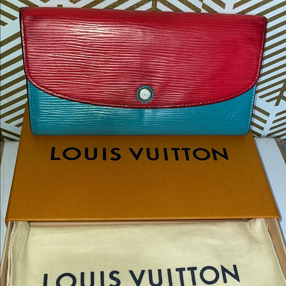 Louis Vuitton Vibrant Red and Blue Wallet 4th of July colors